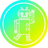 dancing robot circular in cold gradient spectrum vector