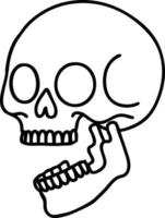 tattoo in black line style of a skull vector