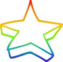 rainbow gradient line drawing cartoon star vector