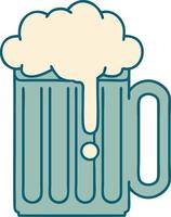 iconic tattoo style image of a beer tankard vector