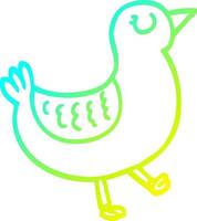 cold gradient line drawing cartoon bird vector