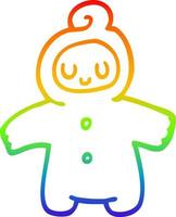 rainbow gradient line drawing cartoon human baby vector