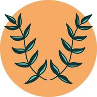 iconic tattoo style image of a laurel vector