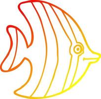 warm gradient line drawing cartoon angel fish vector