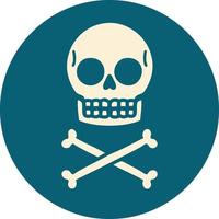 iconic tattoo style image of a skull vector