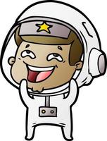 cartoon laughing astronaut vector