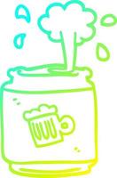 cold gradient line drawing cartoon can of larger vector