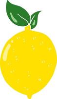flat color illustration of lemon vector
