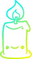 cold gradient line drawing cartoon candle vector