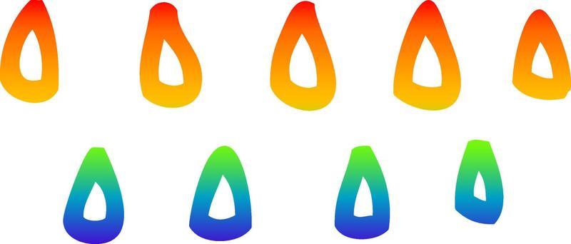 rainbow gradient line drawing cartoon rain