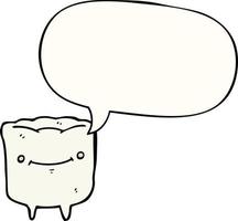 cartoon happy tooth and speech bubble vector