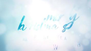 Merry Christmas And Happy New Year Blue Bokeh video