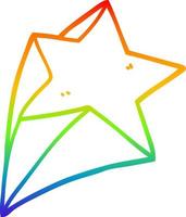 rainbow gradient line drawing cartoon stars vector