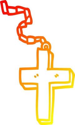warm gradient line drawing cartoon metal cross