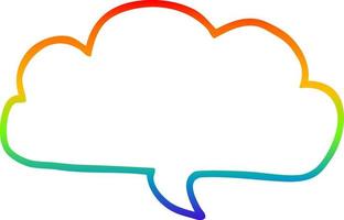 rainbow gradient line drawing cartoon cloud speech bubble vector