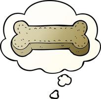 cartoon dog biscuit and thought bubble in smooth gradient style vector