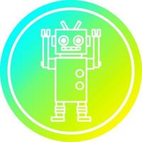 dancing robot circular in cold gradient spectrum vector