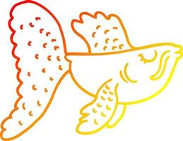 warm gradient line drawing cartoon chinese fighting fish vector