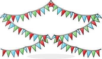 freehand drawn cartoon bunting flags vector