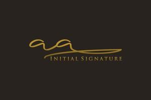 Initial AA Letter Signature Logo Template elegant design logo. Hand drawn Calligraphy lettering Vector illustration.