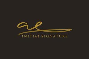 Initial AE Letter Signature Logo Template elegant design logo. Hand drawn Calligraphy lettering Vector illustration.