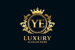 Initial YE Letter Royal Luxury Logo template in vector art for luxurious branding projects and other vector illustration.