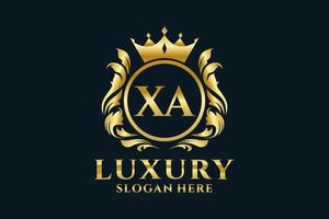 Initial XA Letter Royal Luxury Logo template in vector art for luxurious branding projects and other vector illustration.