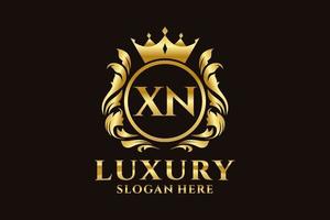 Initial XN Letter Royal Luxury Logo template in vector art for luxurious branding projects and other vector illustration.