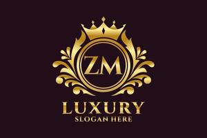 Initial ZM Letter Royal Luxury Logo template in vector art for luxurious branding projects and other vector illustration.