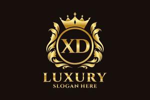 Initial XD Letter Royal Luxury Logo template in vector art for luxurious branding projects and other vector illustration.