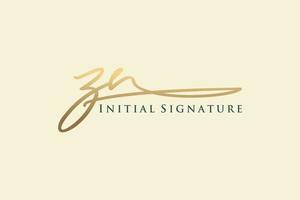 Initial ZN Letter Signature Logo Template elegant design logo. Hand drawn Calligraphy lettering Vector illustration.