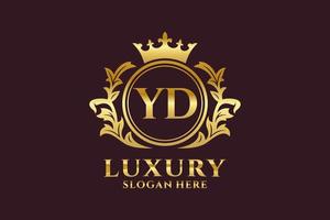 Initial YD Letter Royal Luxury Logo template in vector art for luxurious branding projects and other vector illustration.