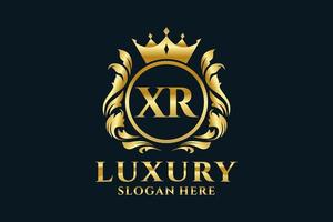 Initial XR Letter Royal Luxury Logo template in vector art for luxurious branding projects and other vector illustration.