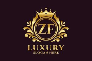 Initial ZF Letter Royal Luxury Logo template in vector art for luxurious branding projects and other vector illustration.
