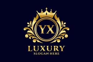 Initial YX Letter Royal Luxury Logo template in vector art for luxurious branding projects and other vector illustration.