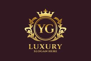 Initial YG Letter Royal Luxury Logo template in vector art for luxurious branding projects and other vector illustration.