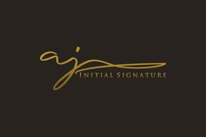 Initial AJ Letter Signature Logo Template elegant design logo. Hand drawn Calligraphy lettering Vector illustration.