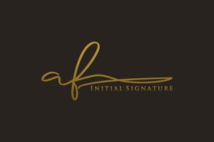 Initial AF Letter Signature Logo Template elegant design logo. Hand drawn Calligraphy lettering Vector illustration.