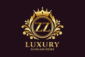 Initial ZZ Letter Royal Luxury Logo template in vector art for luxurious branding projects and other vector illustration.