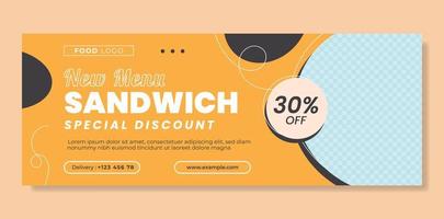 Special Discount Food Banner Design Yellow Background vector