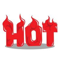 Hot vector icon. Flat promotion fire banner, price tag, hot deal, sale, offer, price. Isolated on a white backgroundation