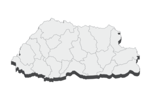 Ilustración de mapa 3d de Bután png