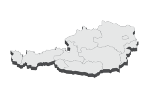 3D-Kartendarstellung von Österreich png