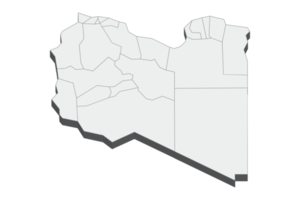 3D-kartaillustration av Libyen png