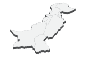 3D map illustration of Pakistan png