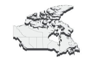 3D map illustration of Canada png