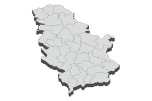 Ilustración de mapa 3d de serbia png