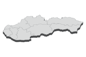 3d karta illustration av Slovakien png