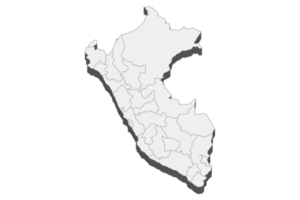 Ilustración de mapa 3D de Perú png