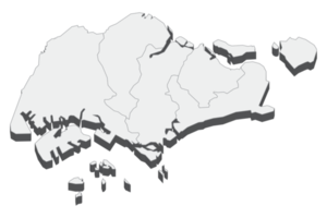 ilustração de mapa 3D de Cingapura png